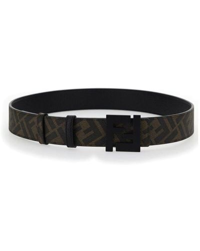 Fendi Ff Motif Reversible Belt - Black