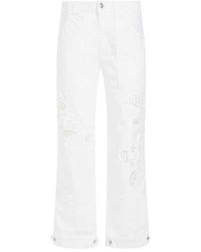 Ermanno Scervino Lace Detailed Cargo Trousers - White