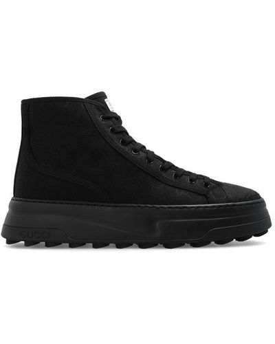 Gucci Black Original GG High Top Miro Soft Canvas Sneakers Men Sz 6 Fit Sz  9-9.5