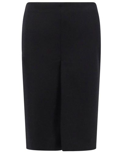 Gucci Front Slit Mid Length Skirt - Black