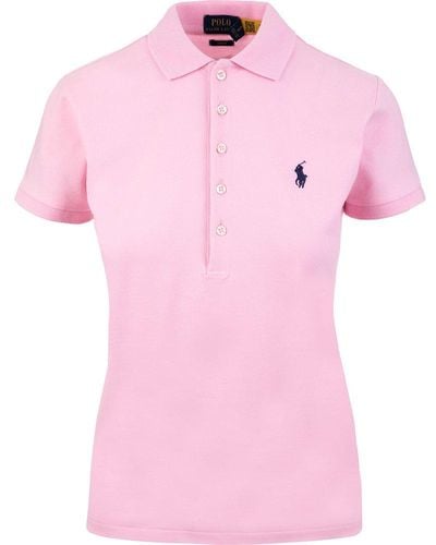 Polo Ralph Lauren Logo Embroidered Polo Shirt - Pink