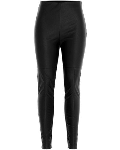 Pinko High-waisted Faux Leather Pants - Black