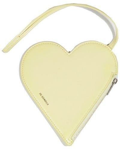 Jil Sander Carmine Heart-shaped Zipped Pouch - Yellow