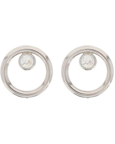 Alessandra Rich Embellished Hoop Earrings - Metallic