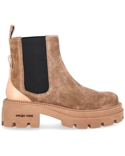 Sergio Rossi Chunky-sole Ankle Boots - Brown