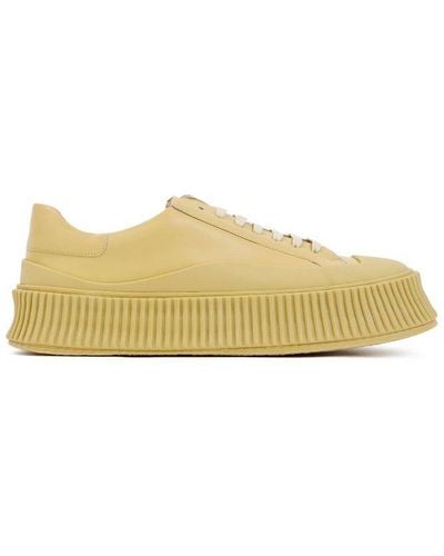 Jil Sander Round-toe Lace-up Trainers - Natural