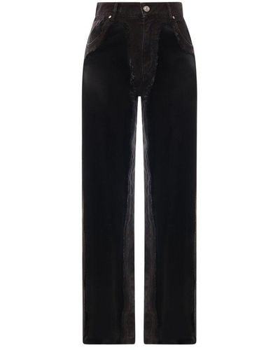 Blumarine Frayed-edge Jeans - Black