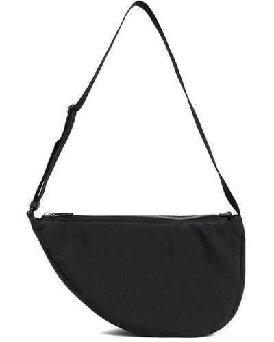 The Row Half-moon Zip-up Shoulder Bag - Black