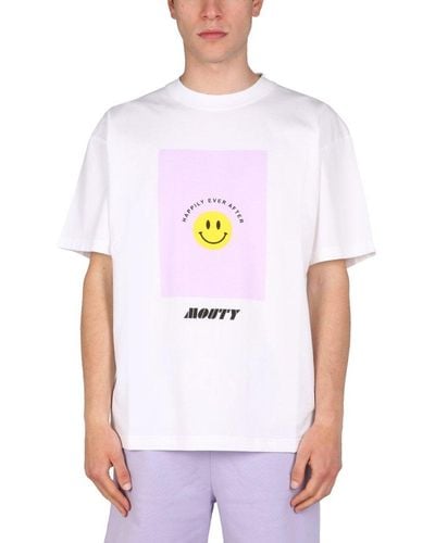 MOUTY Smiley Print Crewneck T-shirt - White