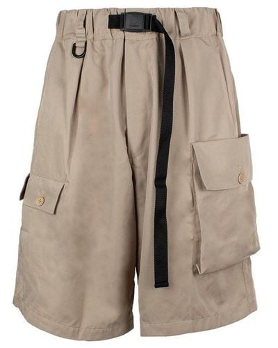 Y-3 X Adidas Belted Twill Cargo Shorts - Natural