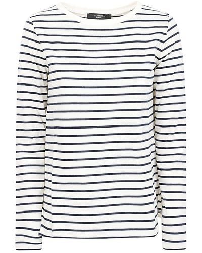 Weekend by Maxmara Logo Embroidered Striped Top - Multicolor