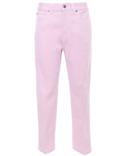 Dondup Carrie Straight Cropped Leg Jeans - Pink