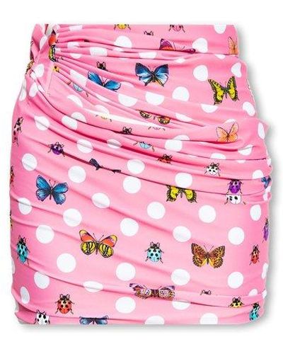 Versace Pink 'la Vacanza' Collection Mini Beach Skirt