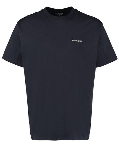 Carhartt Logo Embroidered Crewneck T-shirt - Blue