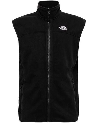 The North Face Logo Embroidered Full-zipped Vest - Black
