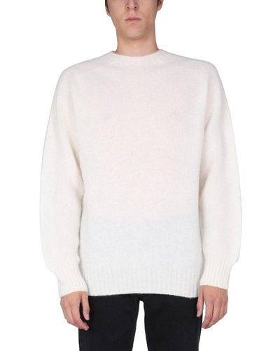 YMC Suedehead Crewneck Sweater - White