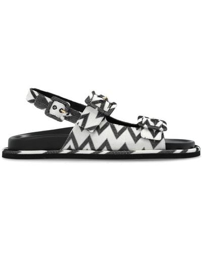 Missoni Zigzag Printed Double Buckled Sandals - White