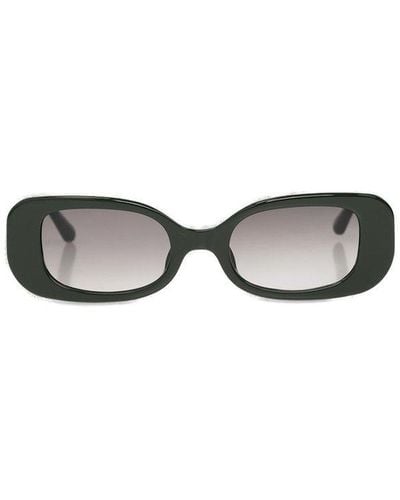 Linda Farrow Lola Rectangle Frame Sunglasses - Green