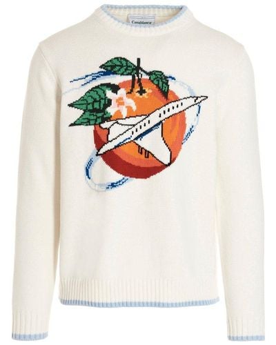 Casablancabrand Orbite Autour De Lorange Sweater - White