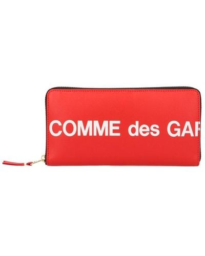 Comme des Garçons Comme Des Garcons Sa0110 Huge Logo Leather Wallet - Red