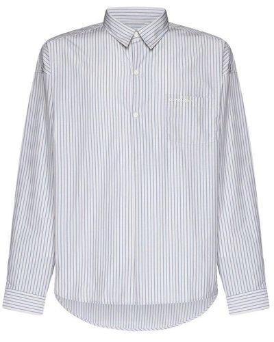 Givenchy Oversized Asymmetrical Striped Shirt - White