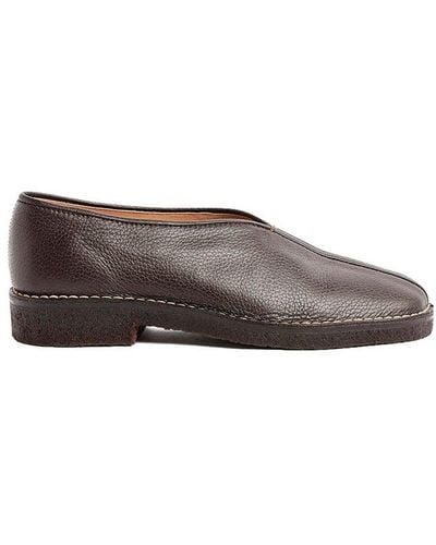 Lemaire Square Toe Slip-on Loafers - Brown