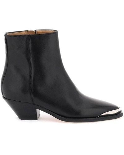 Isabel Marant Adnae Zipped Ankle Boots - Black