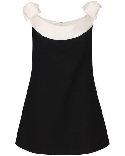Valentino Wool And Silk Blend Mini Dress - Black