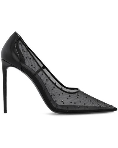 Saint Laurent Anja Pointed Toe Court Shoes - Black