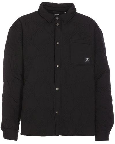 Daily Paper Rajub Logo Patch Quilted Overshirt - Black