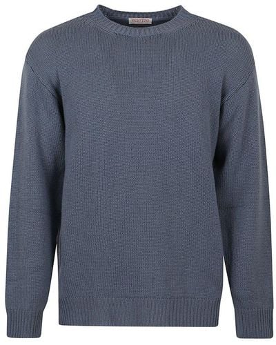 Valentino Crewneck Knit Sweater - Blue