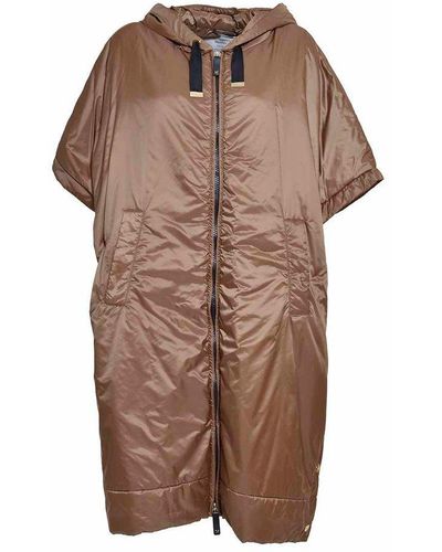 Max Mara The Cube Hooded Cape Jacket - Brown