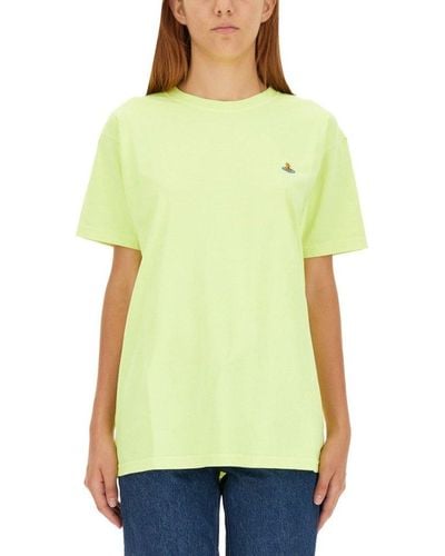 Vivienne Westwood T-shirt With Orb Embroidery - Yellow