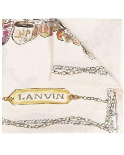 Lanvin Logo Printed Scarf - Natural