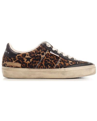 Golden Goose Soul Star Leopard Printed Trainers - Brown