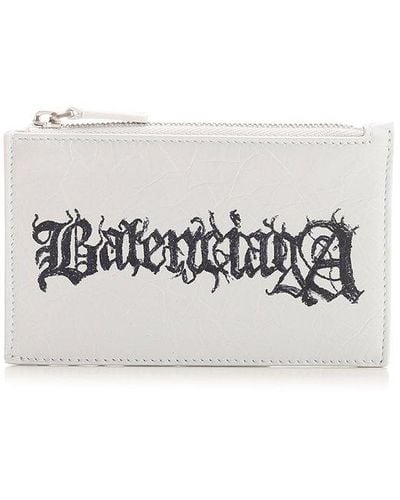 Balenciaga Cash Large Long Coin And Card Holder Diy Metal - White