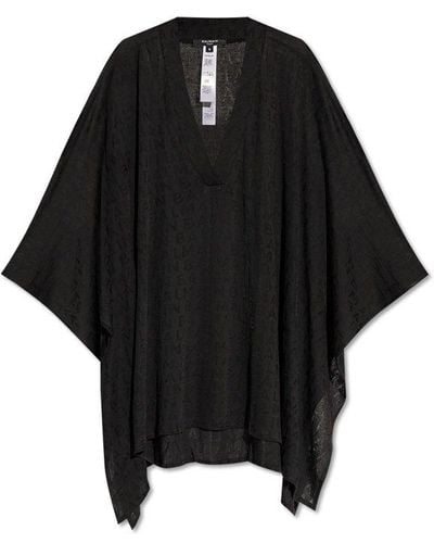 Balmain Oversized Short Beach Dress - Black