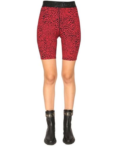 MICHAEL Michael Kors Cyclist Bermuda Shorts With Elastic Band - Red