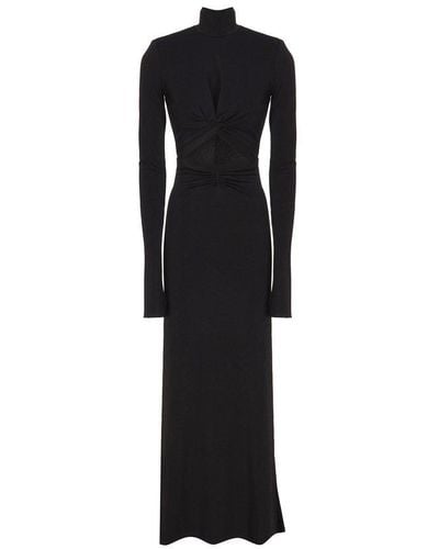 ANDAMANE Cut-out High-neck Long-sleeved Dress - Black