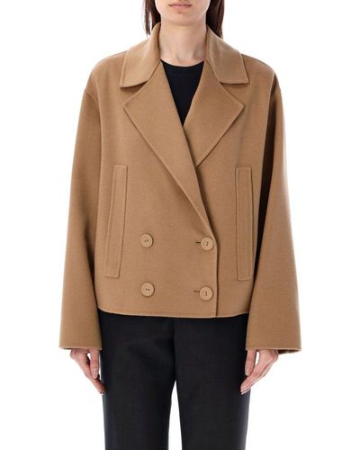 Max Mara Studio Celso Caban Coat - Natural