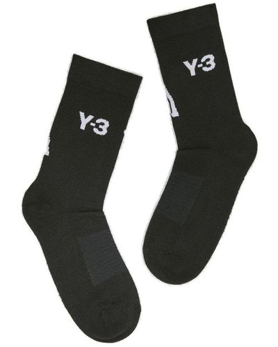 Y-3 Logo Jacquard Socks - Black