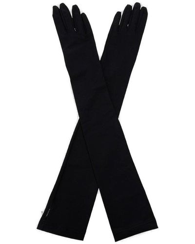Balenciaga Logo-patch Detail Long Gloves - Black