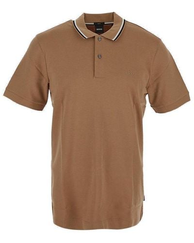 BOSS Slim-fit Polo Shirt - Brown