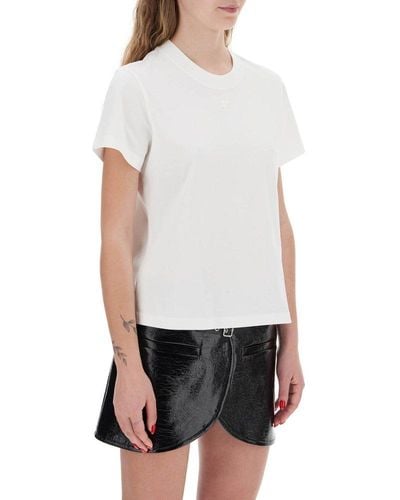 Courreges Crewneck Short-sleeved T-shirt - White