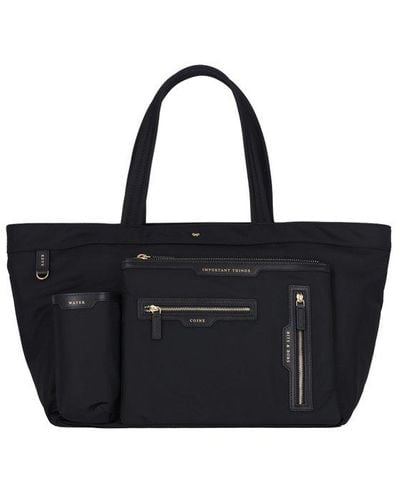 Anya Hindmarch E/w Pocket Detailed Tote Bag - Black