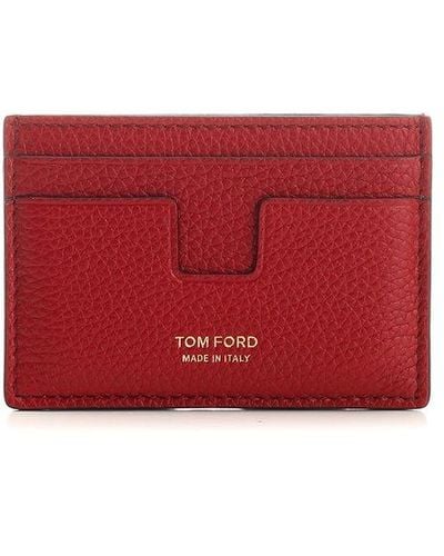 Tom Ford Logo Printed Cardholder - Red