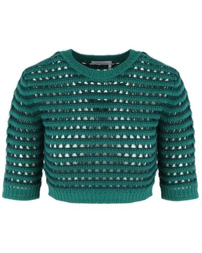 See By Chloé Knit Cropped Top - Green