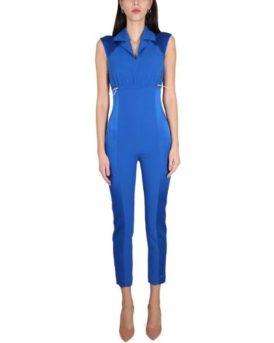Boutique Moschino Panelled Sleeveless Jumpsuit - Blue