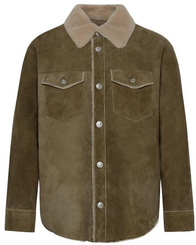 Isabel Marant Khaki Leather Amoryan Jacket - Green