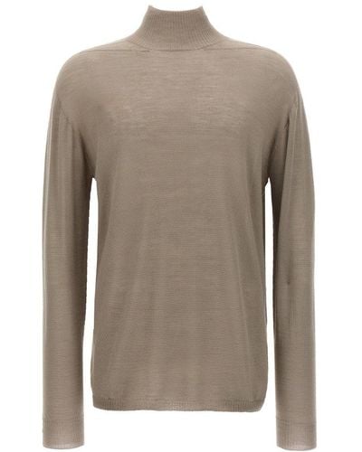 Rick Owens Oversized Turtle Knitted Sweater - Gray